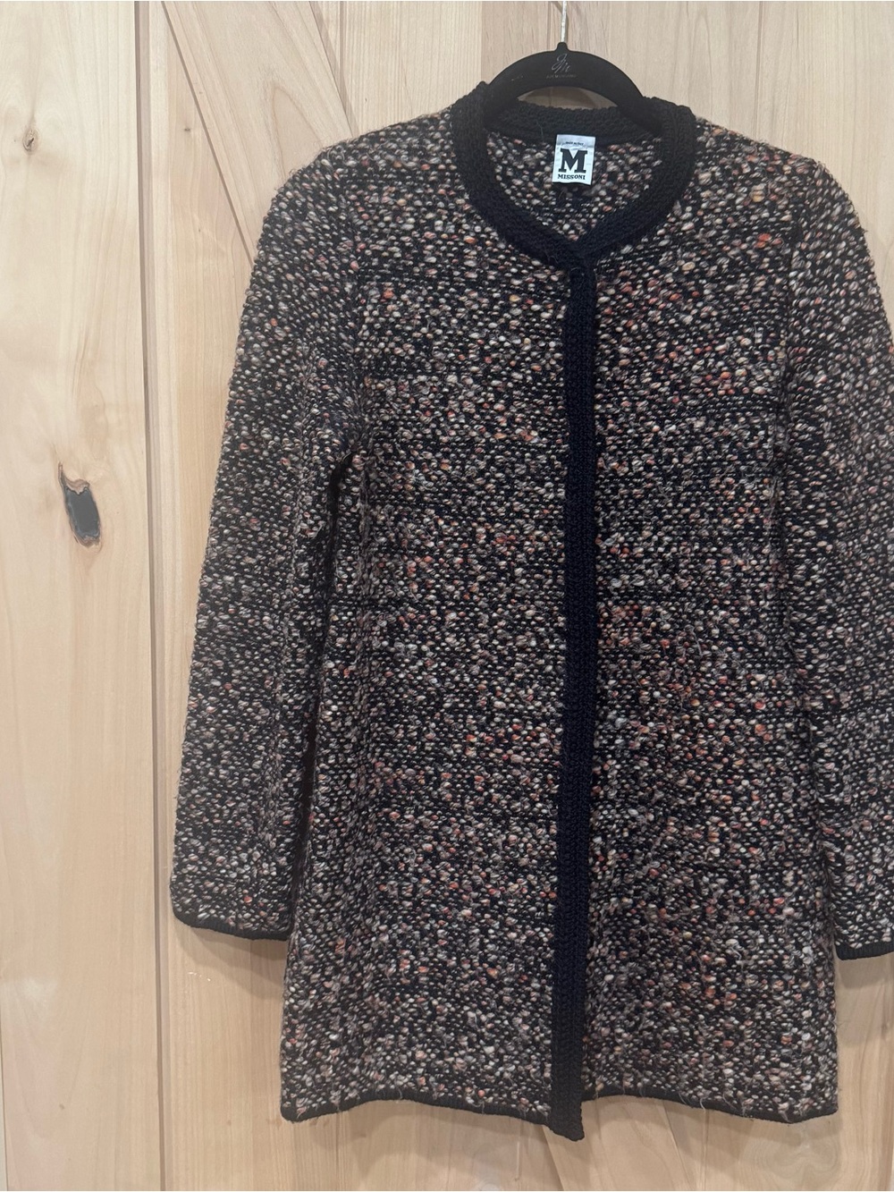 Missoni Multi Color Knit Button Down Textured Cardigan Sweater Size 6 Medium